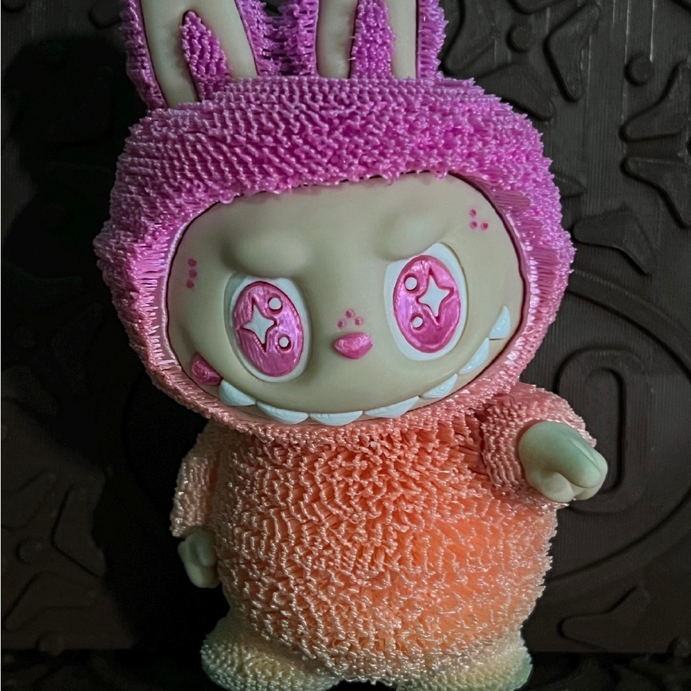 Labubu rainbow color ( long hair version) by 3D print